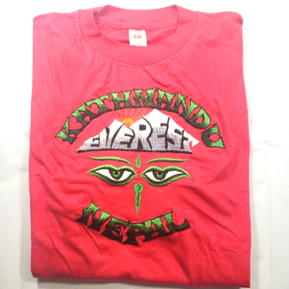 Vintage Kathmandu Mt. Everest Nepal Single Stitch T Shirt-Double Apple Tag Sz.44